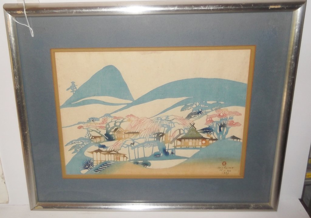 Japanese color woodblock signed Mikumo (1 of 5)