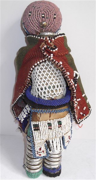 1970's Central African beaded doll: 1970's Central African beaded doll. 15 inches x 5 inches.
