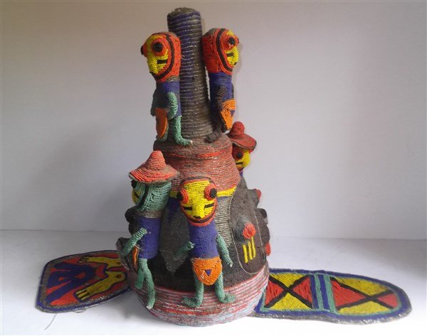 Central African hand made cerimonial head dress (1 of 8)