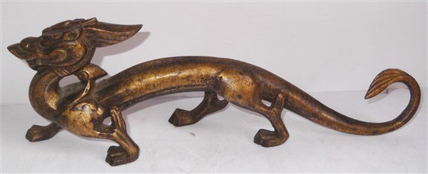 Late 19th/early 20th c. Oriental dragon metal figure (1 of 4)