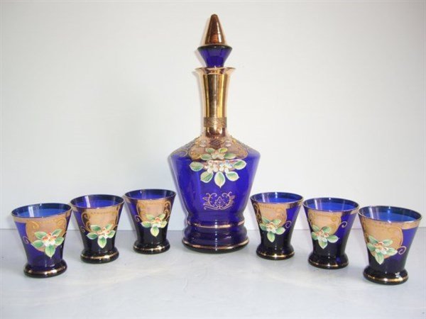 Bohemia glass cordial set (1 of 3)