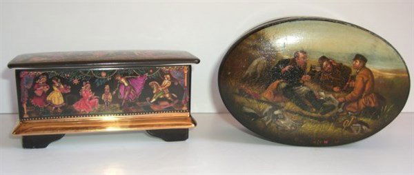 2 Russian painted covered boxes (1 of 5)
