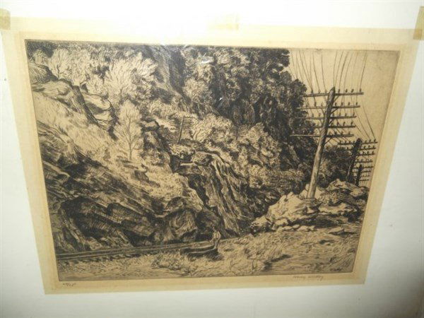 Etching signed Harry Wickey (1 of 5)