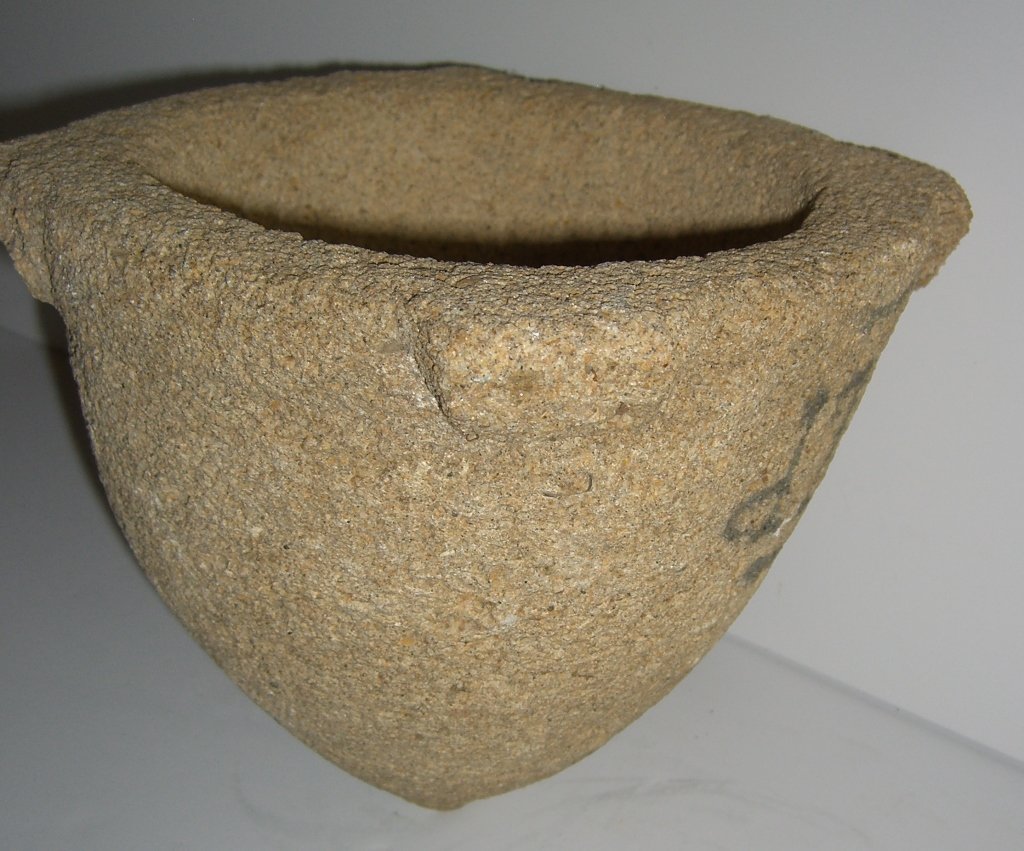 Primitive mortar.: Primitive mortar, Mezzo American. 9 inches x 9 inches.