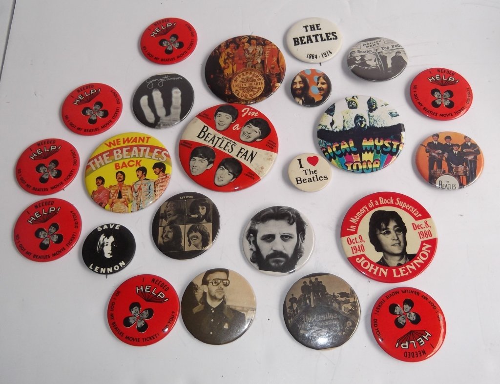 Collection of 23 original Beatles buttons/pin (1 of 7)