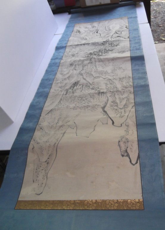 Large watercolor Japanese scroll (1 of 8)