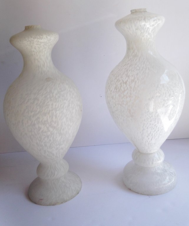 2 white glass lamp bases (1 of 3)