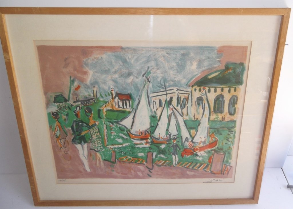 Lithograph titled "Seaside Cafe" (1 of 5)