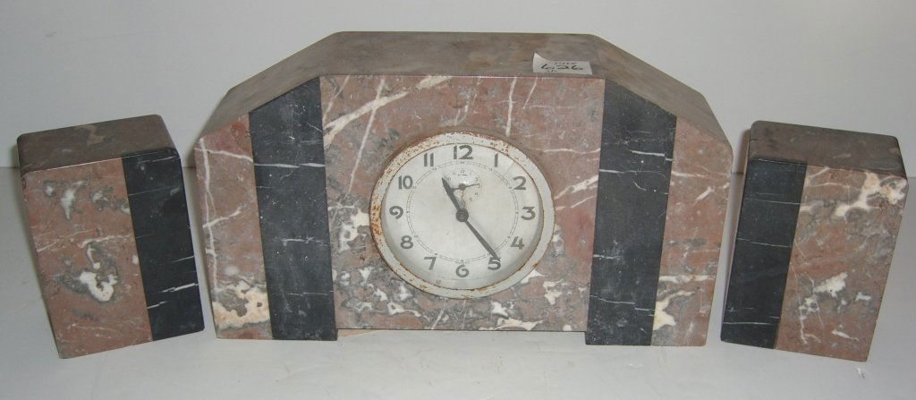 3 piece Art Deco style clock set (1 of 4)