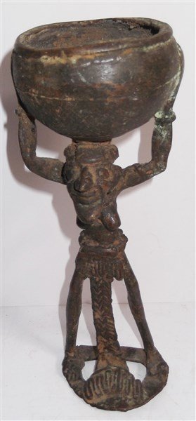 Mid-early 20th c. Benin bronze cerimonial fetish (1 of 6)