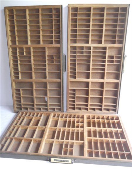 3 Letterpress Printers typeset trays (1 of 5)