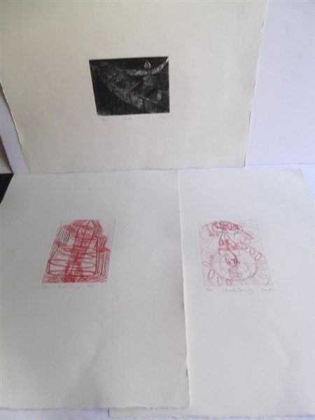 3 abstract lithographs signed (1 of 5)