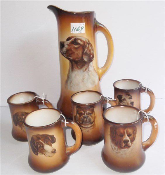 6 piece dog pitcher & mugs set (1 of 8)