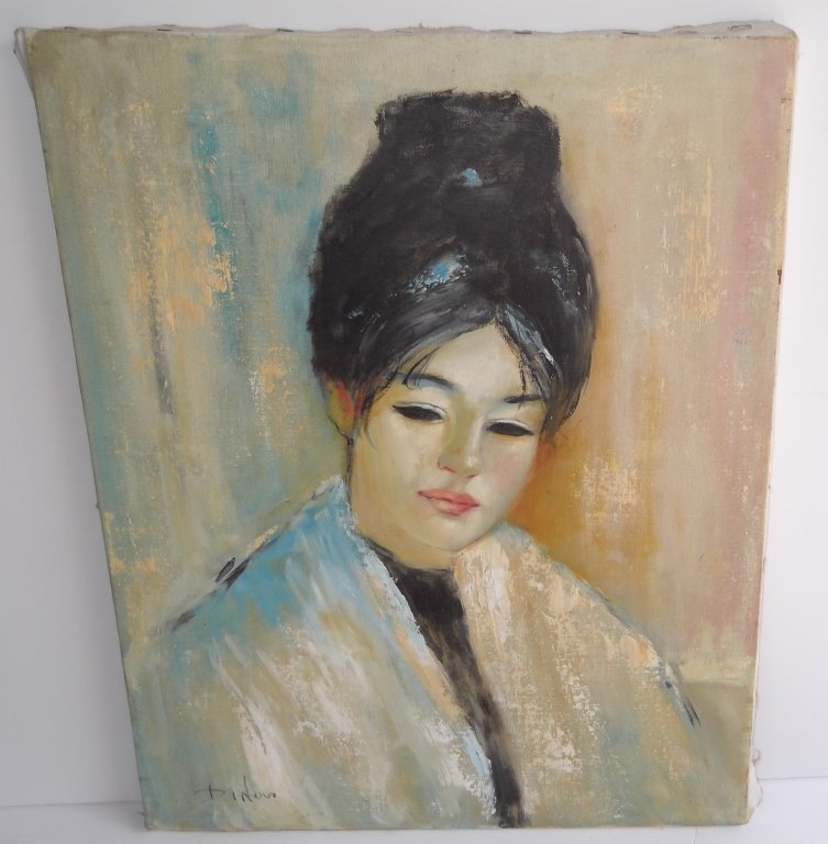 Oil on canvas Oriental woman portrait (1 of 3)