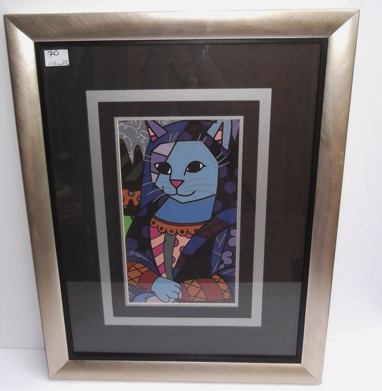 Abstract cat print framed (1 of 2)