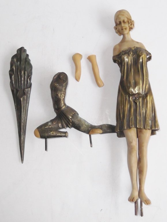 Art Deco bronze figure parts/pieces: Art Deco bronze figure parts/pieces.