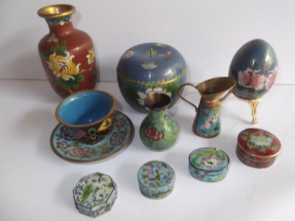 10  piece cloisonne lot (1 of 7)
