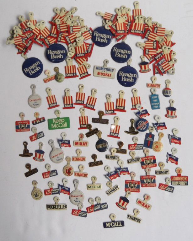political campaign tabs/buttons/pins (1 of 8)