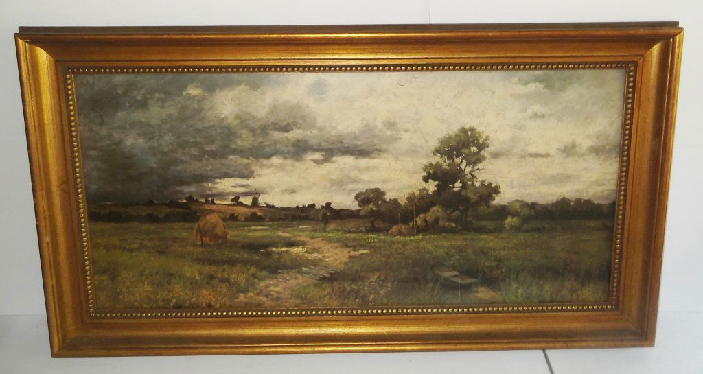 Large field scene print: Large field scene print by Bruce Crane. 22 1/2 inches x 42 inches.
