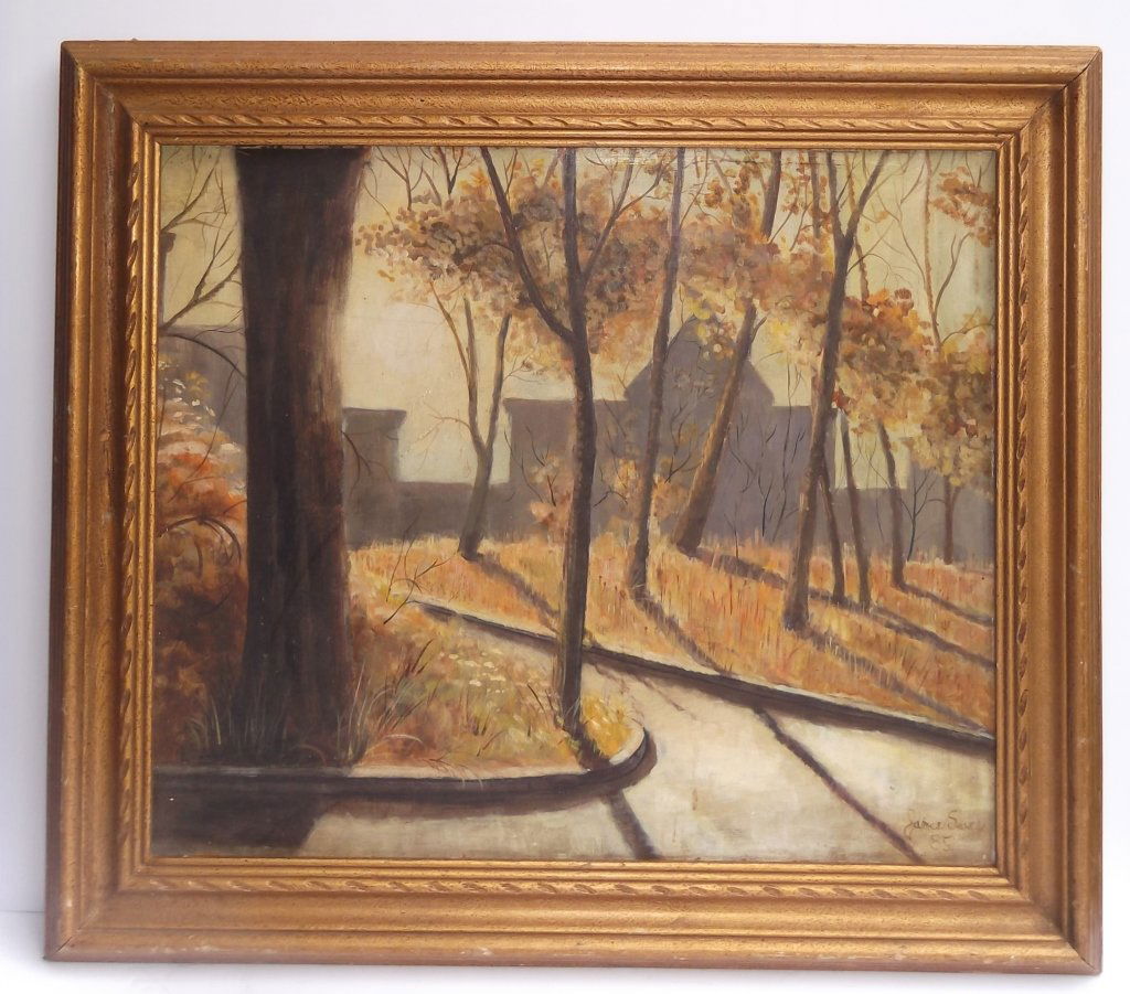 Oil on board wooded scene (1 of 4)