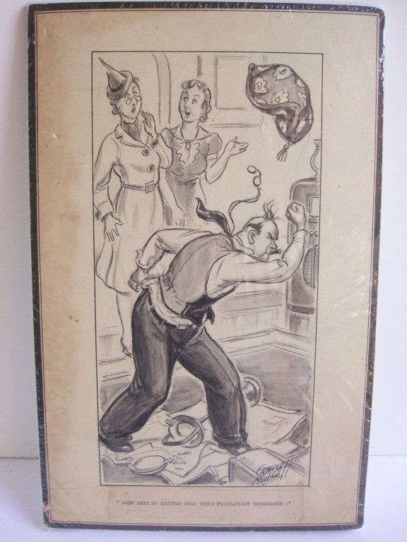 original comic cartoon illustration signed (1 of 5)