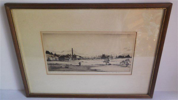 Engraving barn/field scene (1 of 5)