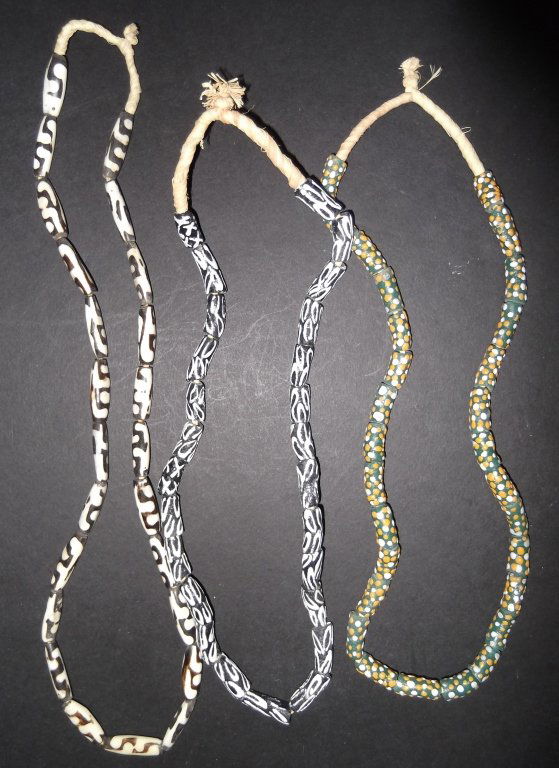 3 early-mid 20th c.  African trade bead necklaces (1 of 5)