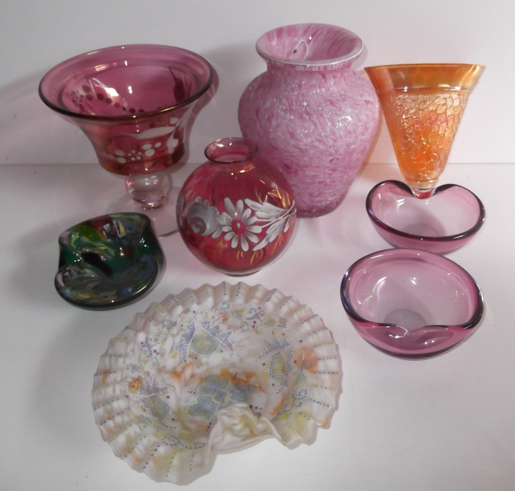8 piece art glass lot (1 of 5)