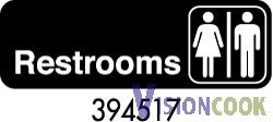 New Restroom Unisex Sign 3 x 9 - black