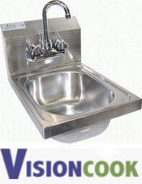 New Stainless Wall Mount Hand Sink w/ Faucet & St