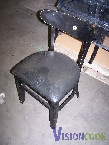 10 Restaurant Chairs Black Wood Black Padded Seat