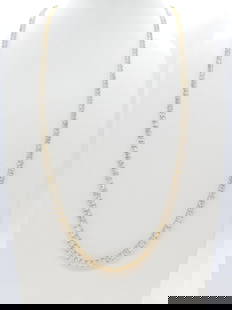 16.10 Carat Natural Diamond Tennis Necklace in 14K Yellow Gold 22": 16.10 Carat Natural Diamond Tennis Necklace – 14K Yellow Gold, 22 InchesMake a bold yet elegant statement with this stunning 16.10 carat natural diamond tennis necklace, expertly crafted in luxuriou