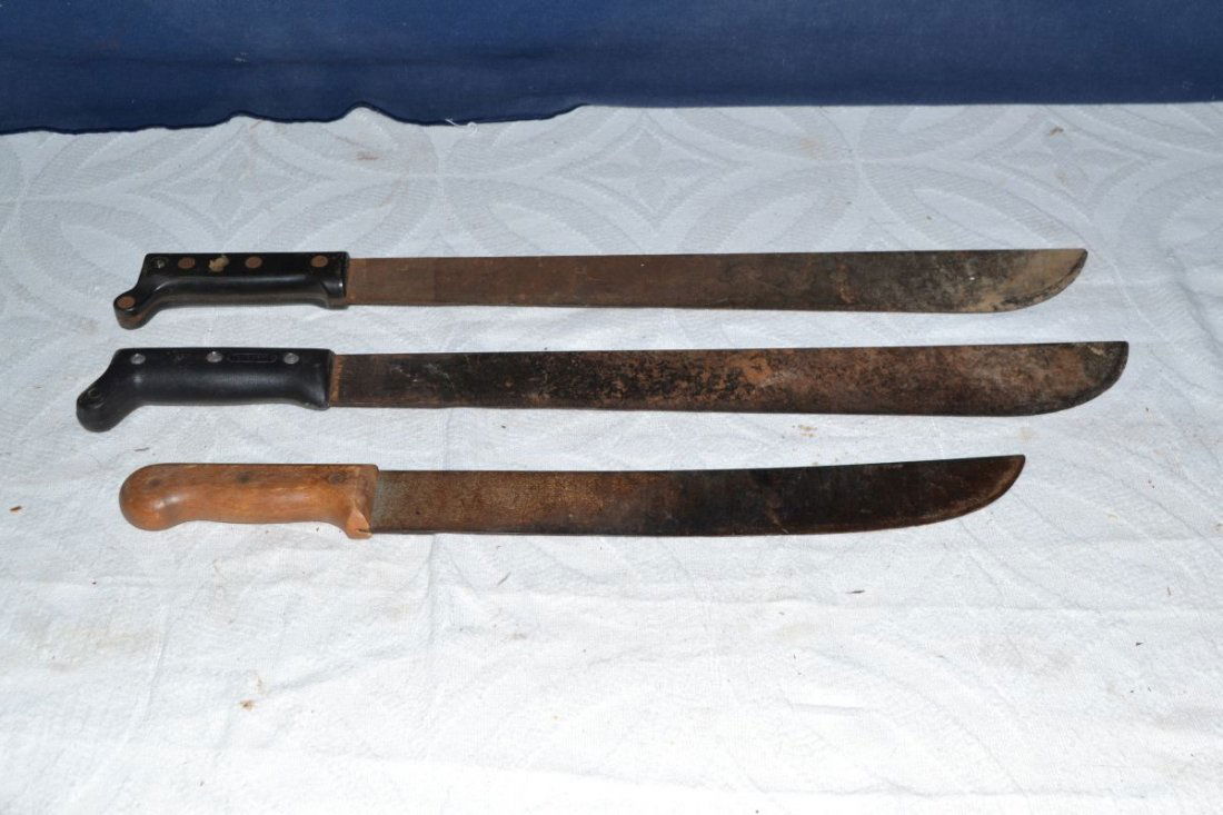Three machetes: U.S. Ontario Knife, Tramontina Brasil,: Three machetes: U.S. Ontario Knife, Tramontina Brasil, Texsport