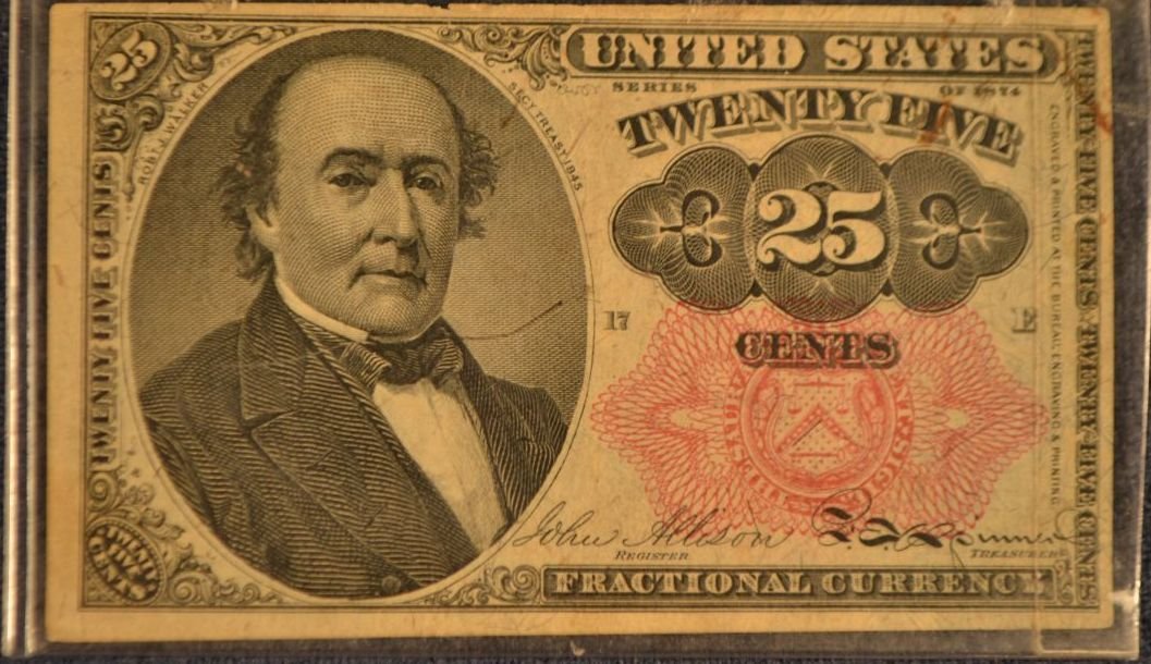 US series of 1874 25 cents fractional currency: US series of 1874 25 cents fractional currency