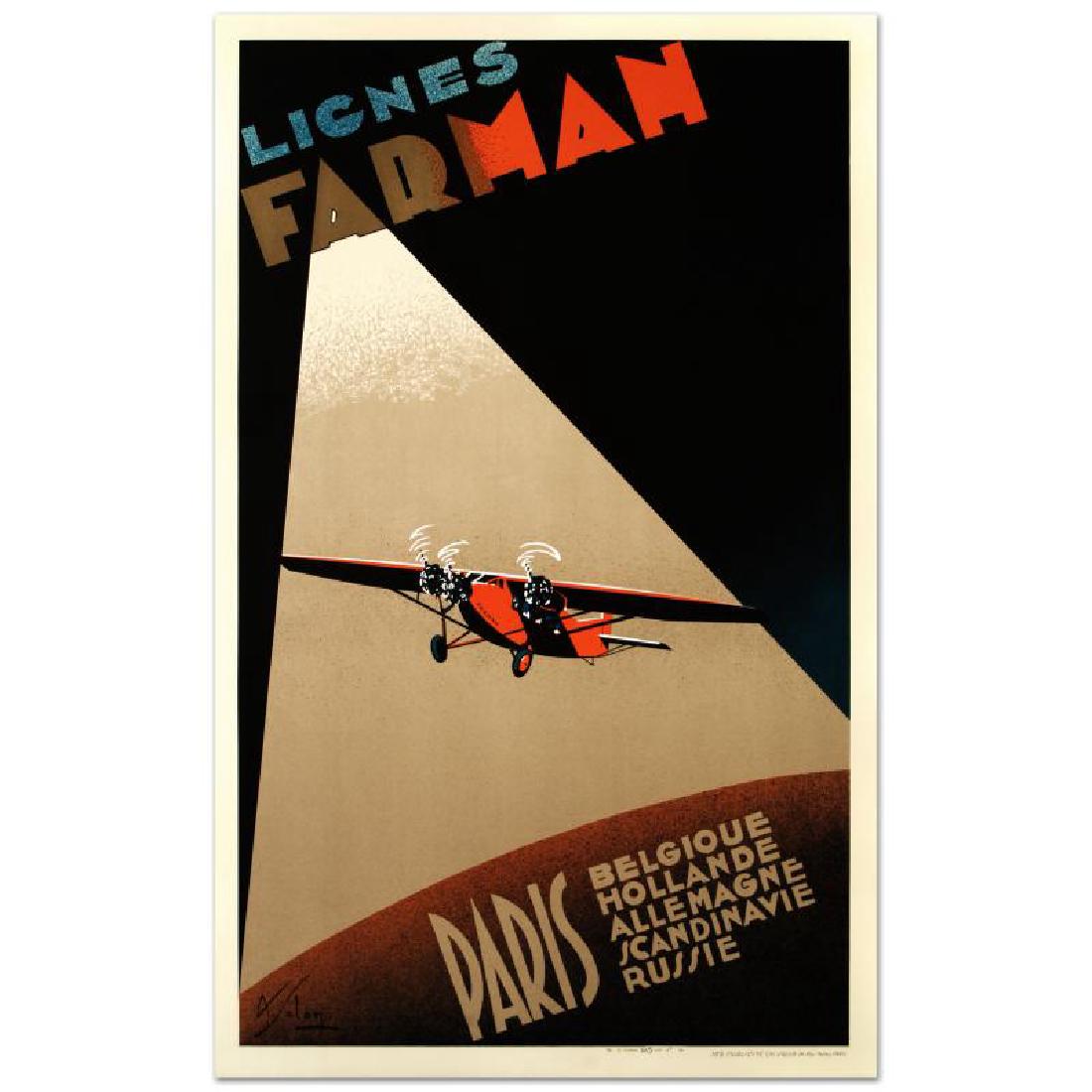 "Farman Airlines" Hand Pulled Lithograph (22" x 37") by (1 of 2)