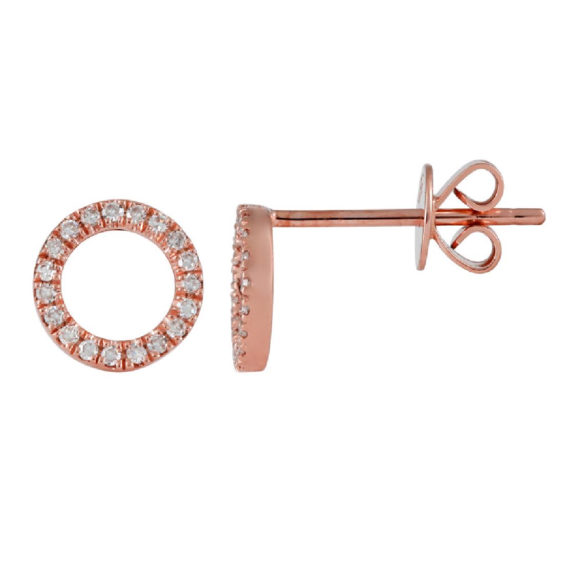 14KT Rose Gold Diamond Earrings (1 of 1)