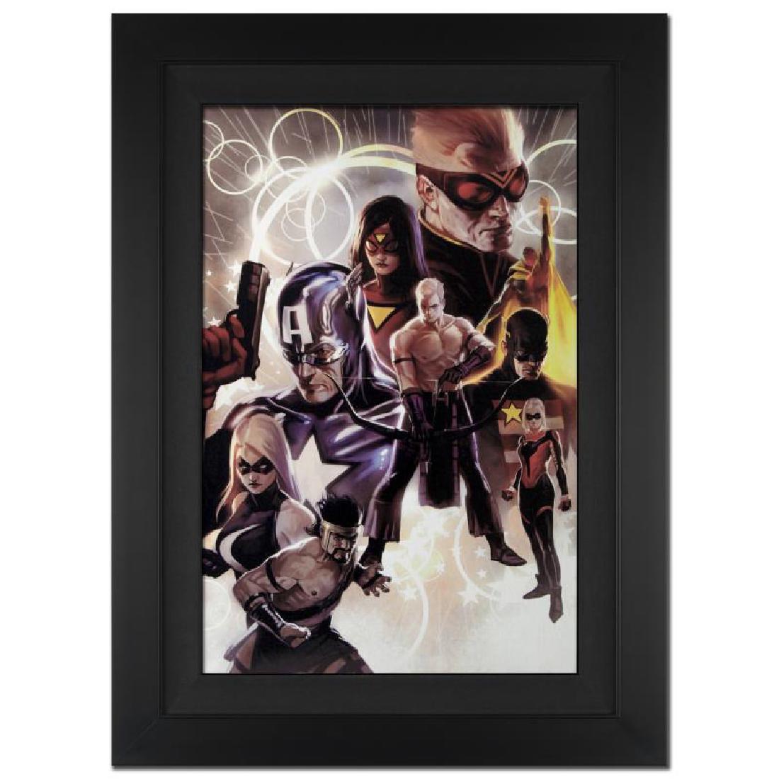 "The Mighty Avengers #30" Extremely Limited Edition: A piece of comic book history, this limited edition, from original art by Marko Djurdjevic, depicts a scene from the classic Avengers series. Marko Djurdjevic was discovered by Marvel after posting a