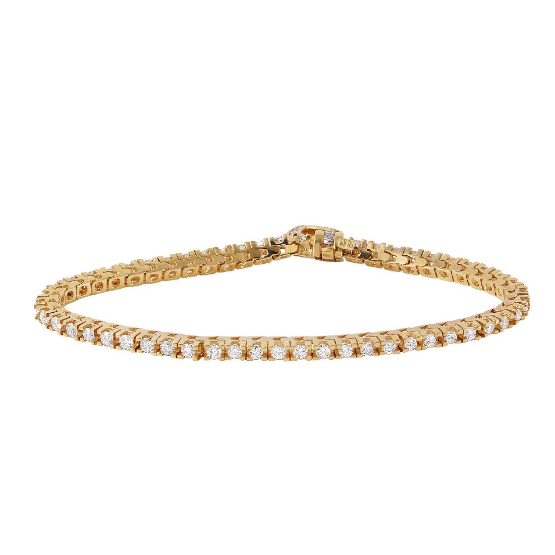14KT Yellow Gold Diamond Tennis Bracelet (1 of 2)