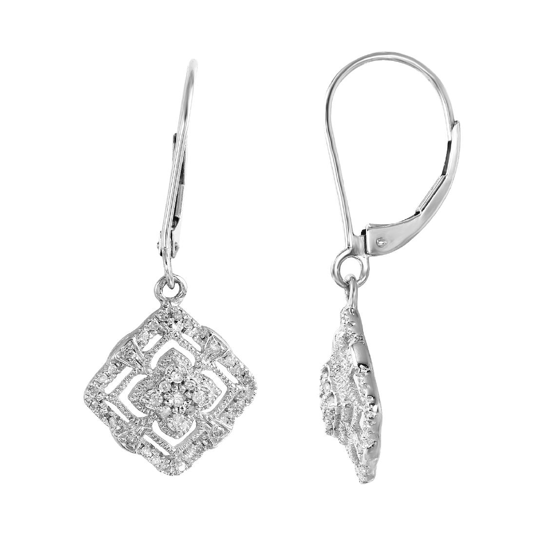 Sterling Silver Diamond Earrings (1 of 3)