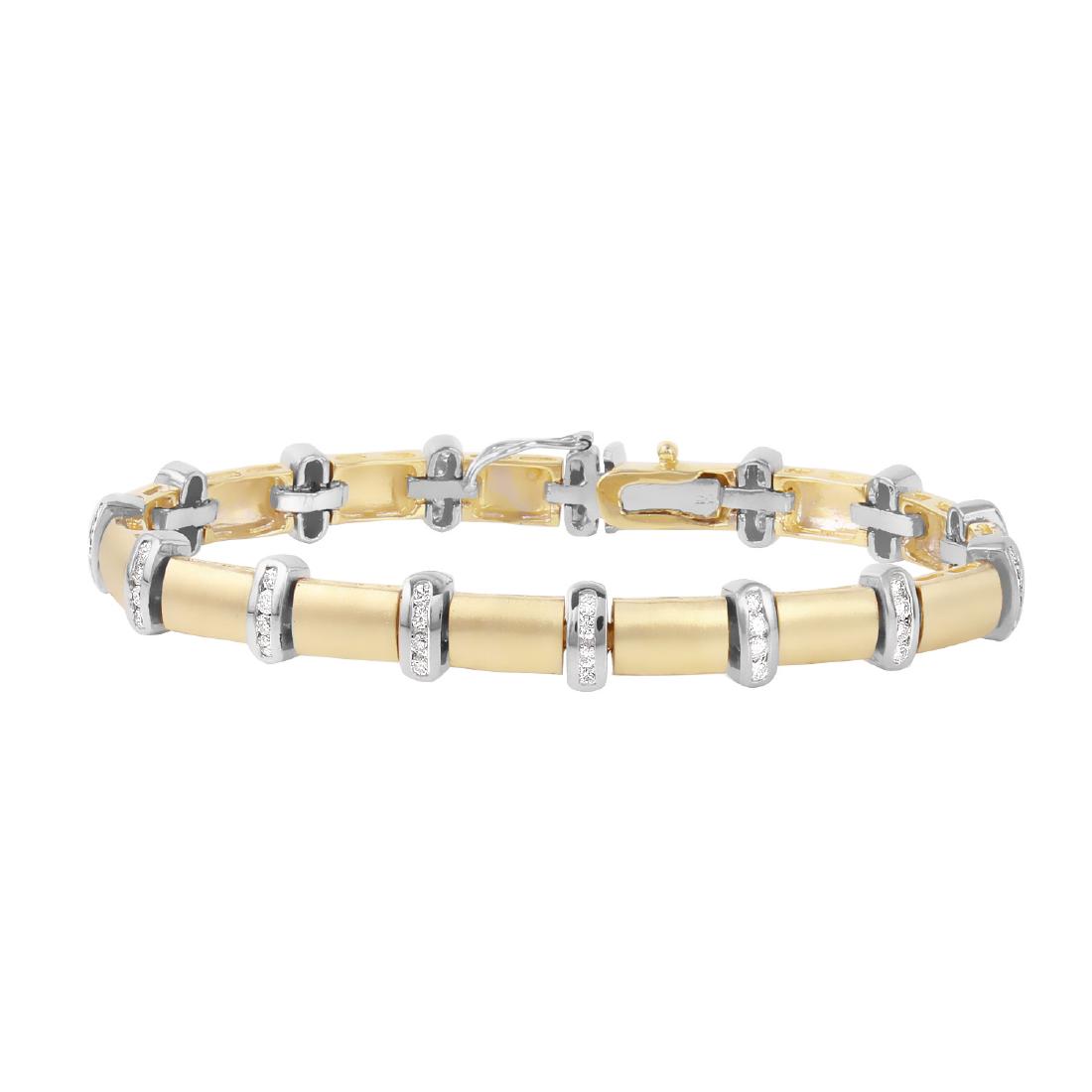 14KT Two Tone Gold Diamond Bracelet (1 of 2)