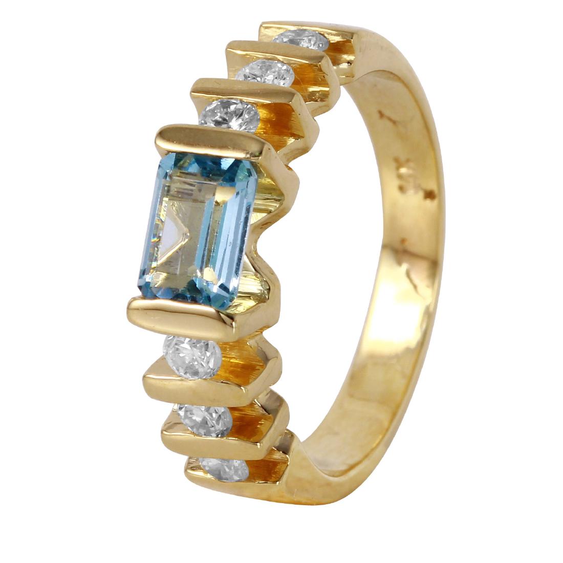14KT Yellow Gold Topaz and Diamond Ring (1 of 2)
