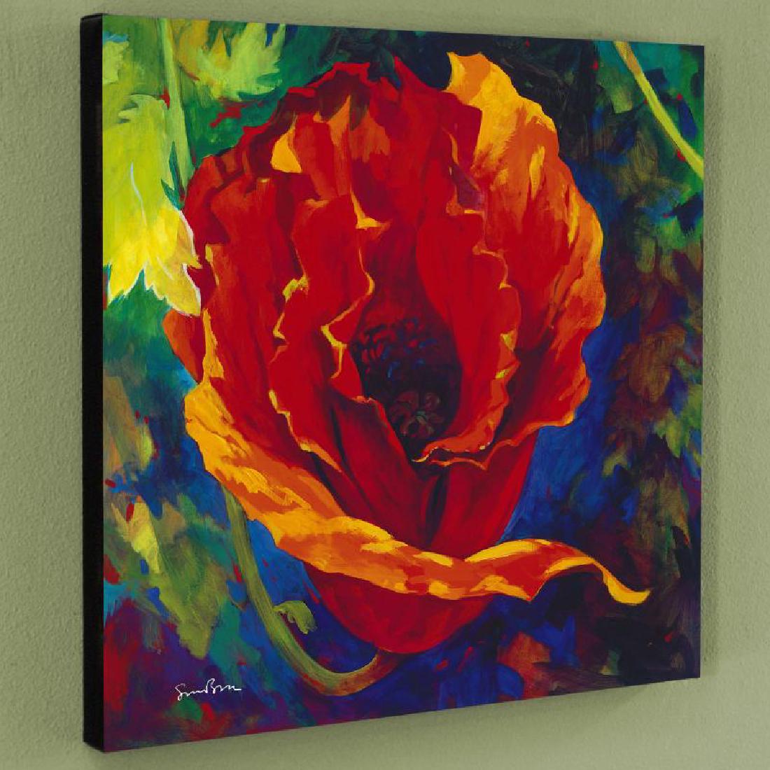 "In A Heartbeat" Limited Edition Giclee on Canvas by: Simon Bull depicts gleaming flowers with bold hues and delicate details, creating graceful and elegant pieces of art. "In A Heartbeat" is a limited edition giclee on canvas, numbered and bearing Bull'