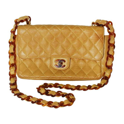 Chanel Lambskin Quilted Surpique Bottom Zip Flap Bag