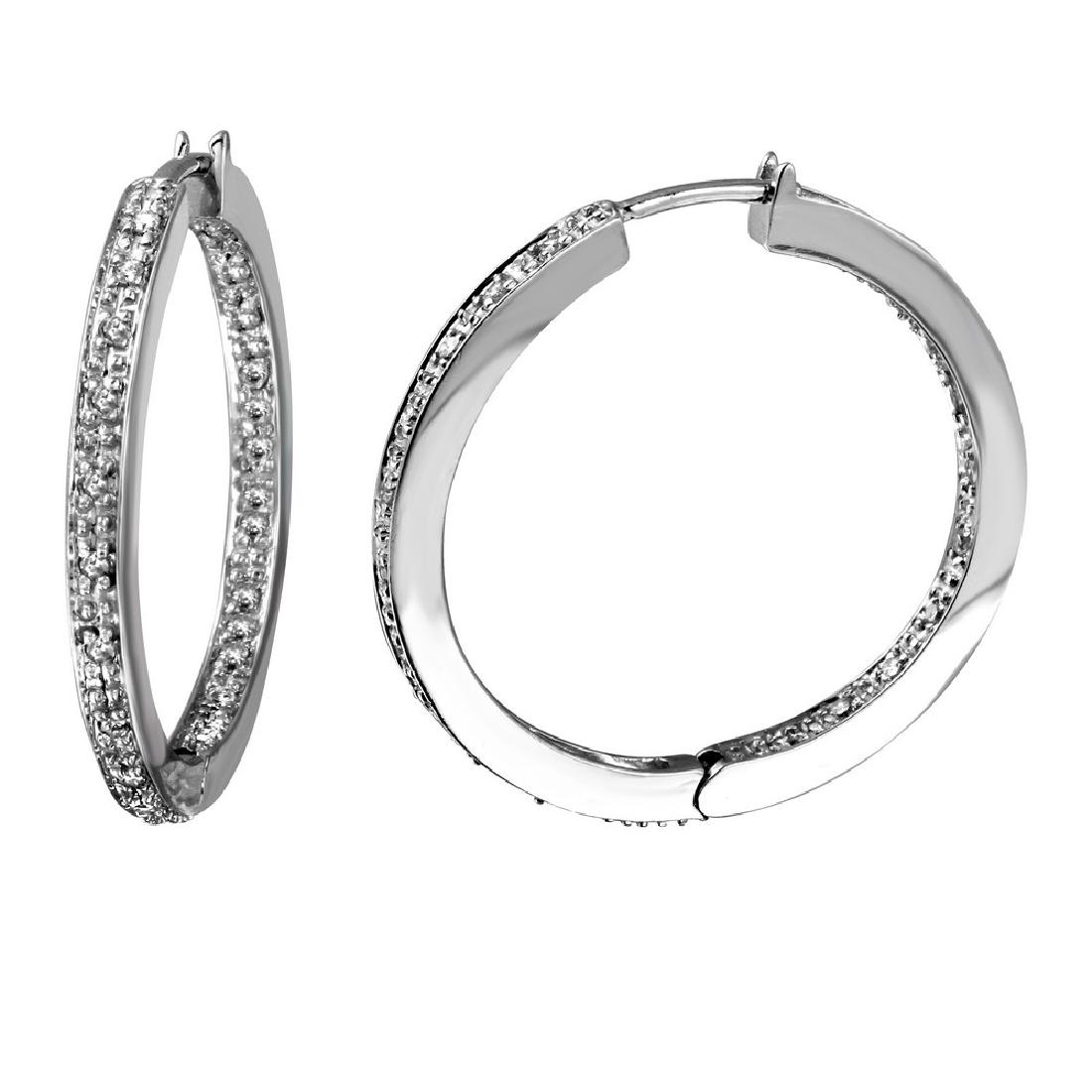 14KT White Gold Ladies Diamond Earring (1 of 1)