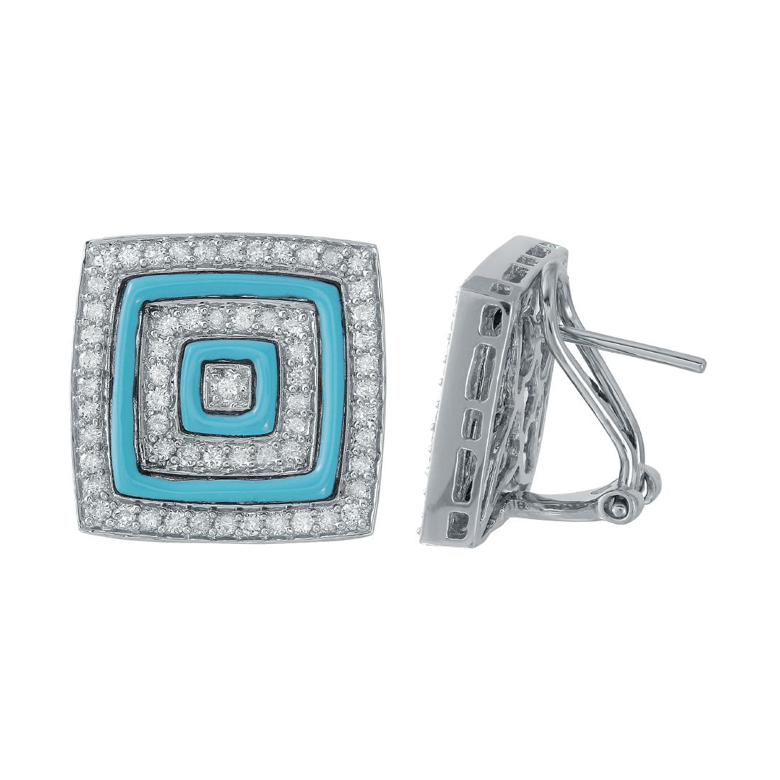 14KT White Gold Ladies Turquoise Earring (1 of 1)