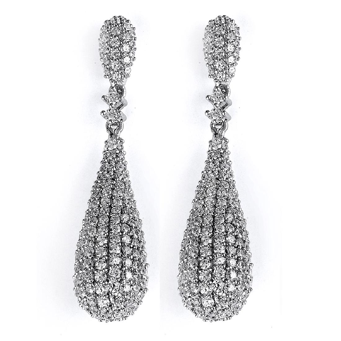 Sterling Silver Rhodium Plated and micro-pave CZ (1 of 2)