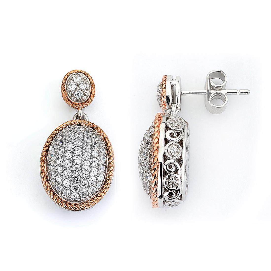 Sterling Silver Rose Gold Plating and micro-pave CZ (1 of 2)
