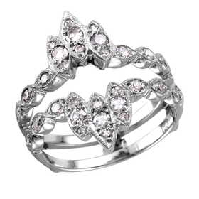 London Gallery Auctions New Fine Jewelry Watches More Day 2 14kt White Gold Diamond Ring Guard