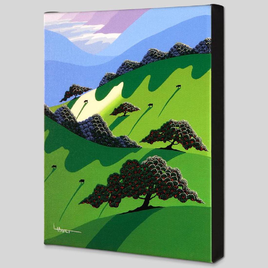 "Field of Dreams" Limited Edition Giclee on Canvas by: Larissa Holt, a student of distinguished artist Eyvind Earle(1916-2000), uses bold colors and breathtaking scenery to create images of Nature in her own unique style. "Field of Dreams" is a limited ed