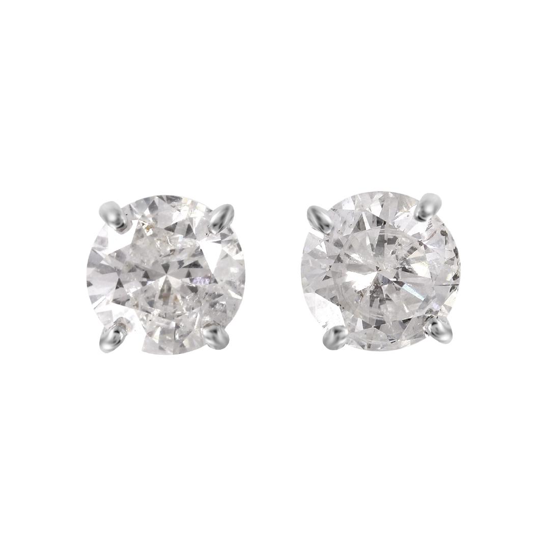 14KT White Gold Diamond Stud Earrings (1 of 2)